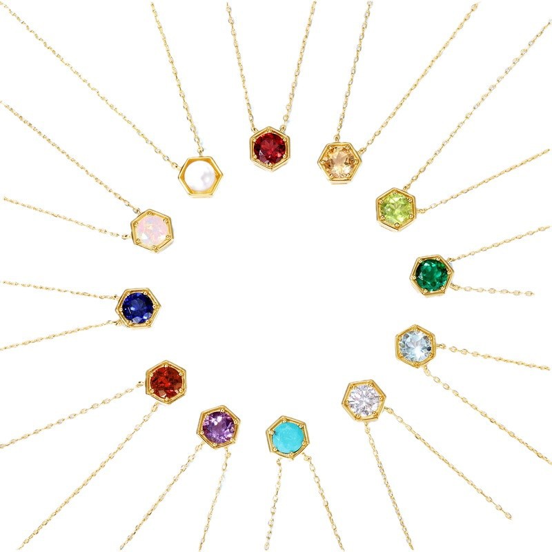 Twelve Birthstone S925 Silver Simple Necklace