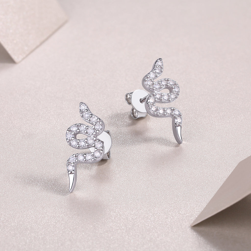 Silver Stud Earrings S925, Silver-plated Platinum