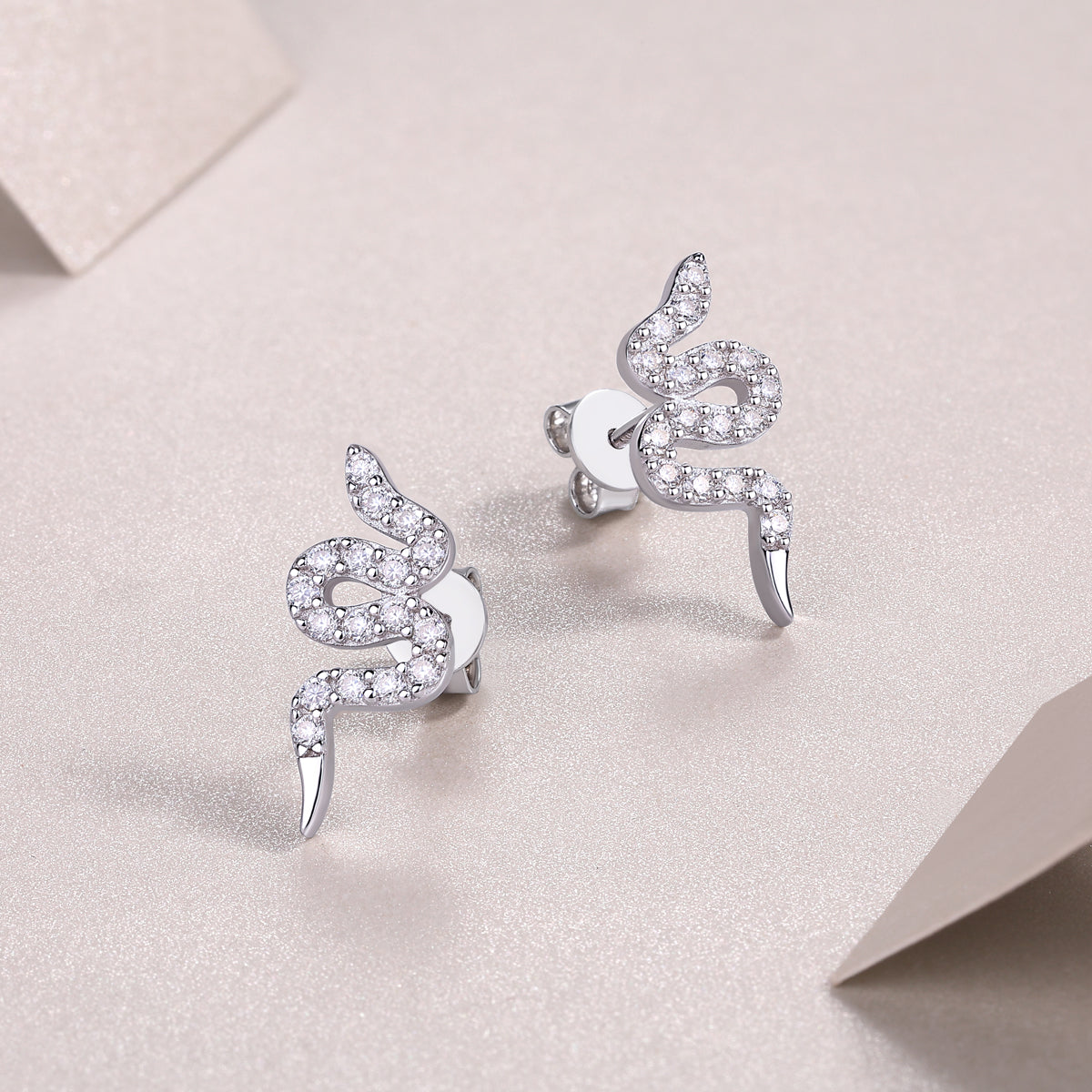 Silver Stud Earrings S925, Silver-plated Platinum