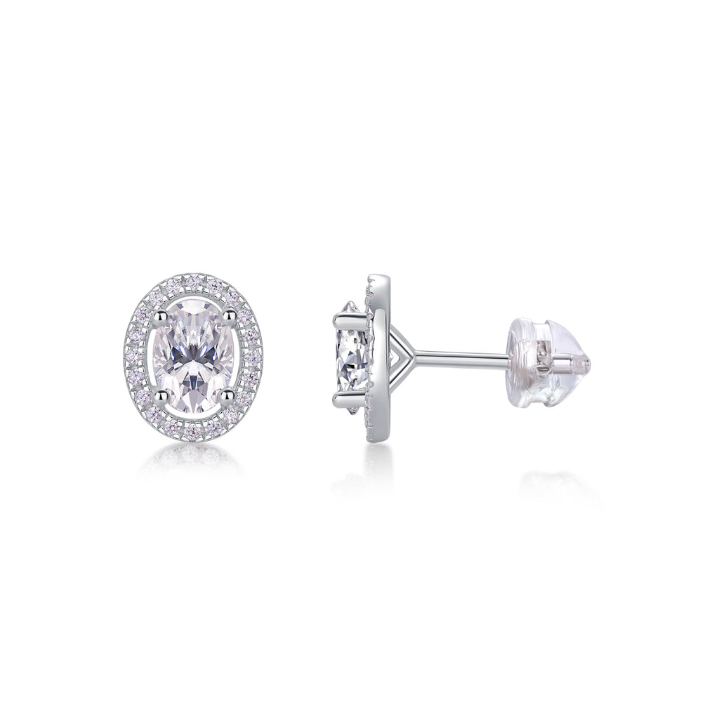 The Imperial Moissanite Studs — Platinum Plated