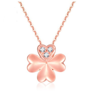 The Fortuna Clover Necklace — 18K Rose Gold