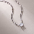 The Flamboyance Moissanite Pendant — Platinum Plated