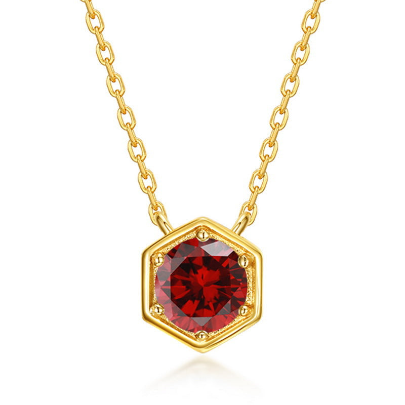Twelve Birthstone S925 Silver Simple Necklace