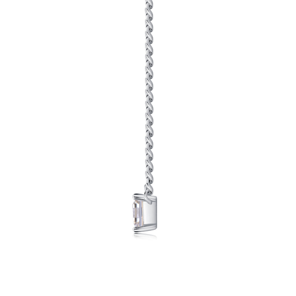 The Flamboyance Moissanite Pendant — Platinum Plated
