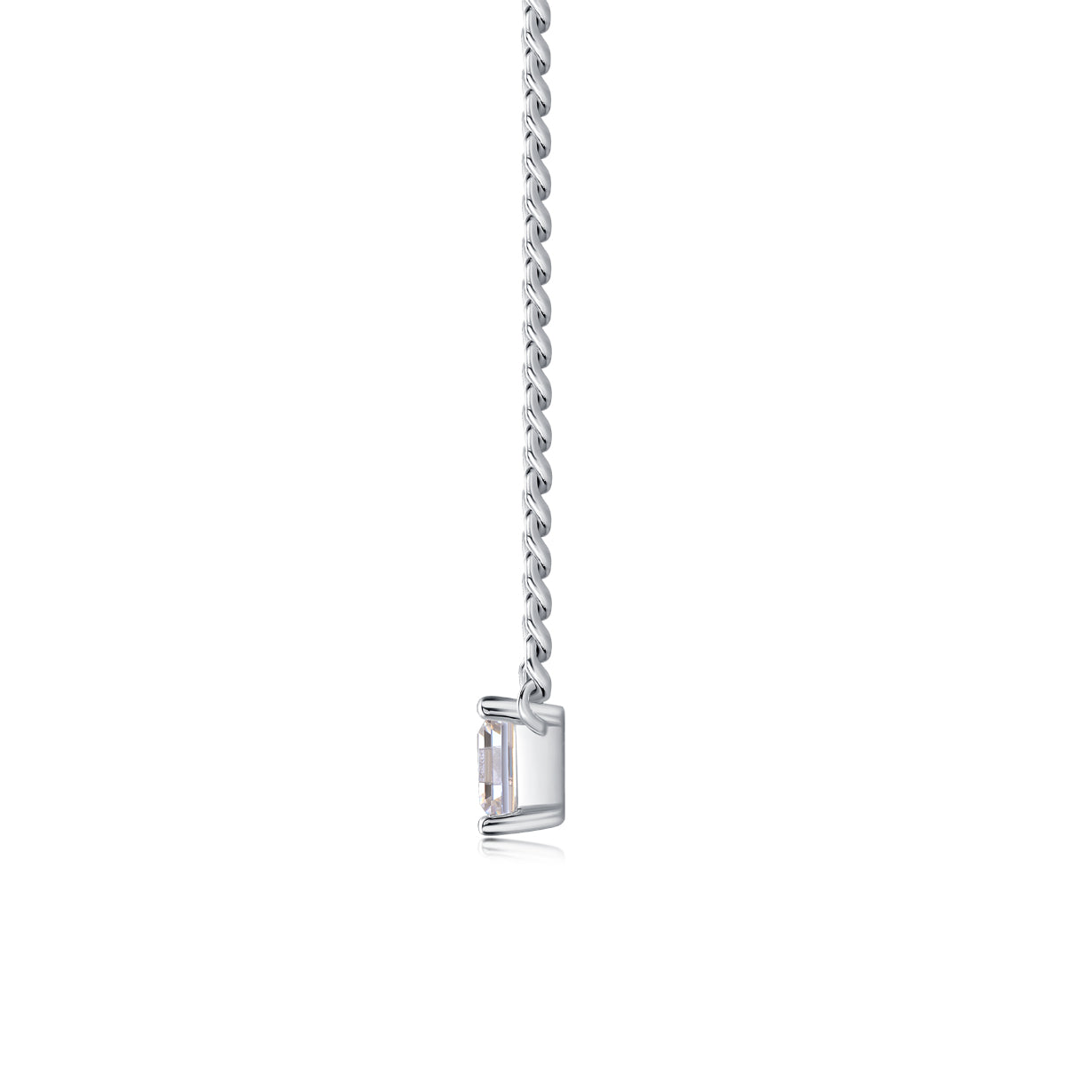 The Flamboyance Moissanite Pendant — Platinum Plated