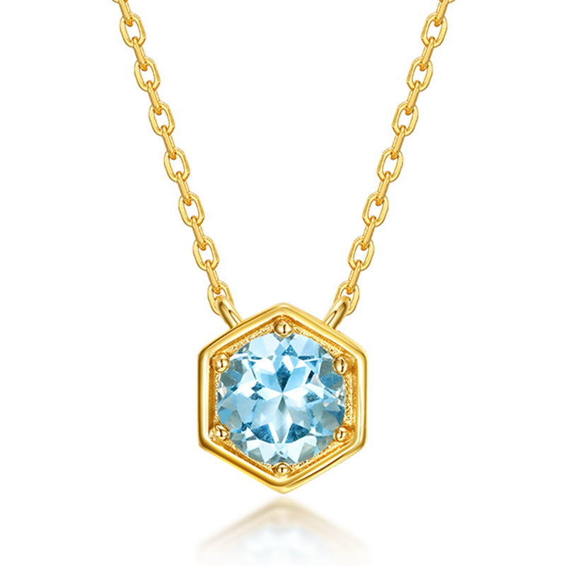 Twelve Birthstone S925 Silver Simple Necklace