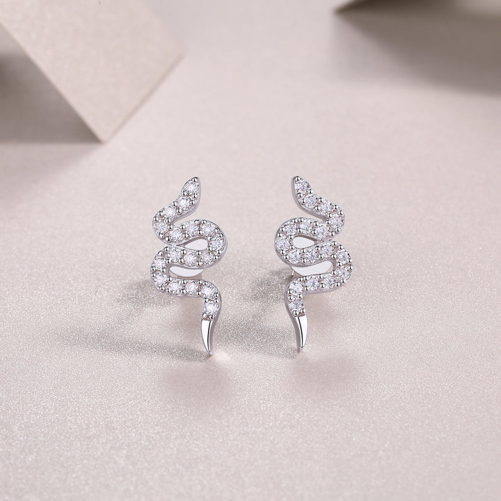 Silver Stud Earrings S925, Silver-plated Platinum