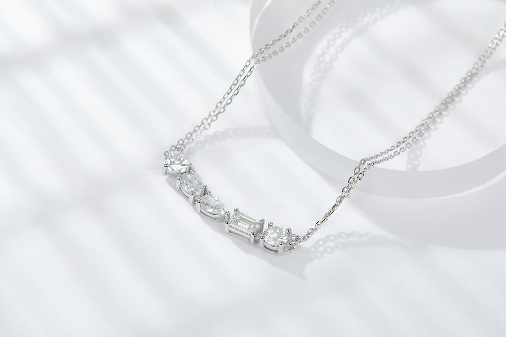 The Galaxy Moissanite Pendant — Sterling & Platinum