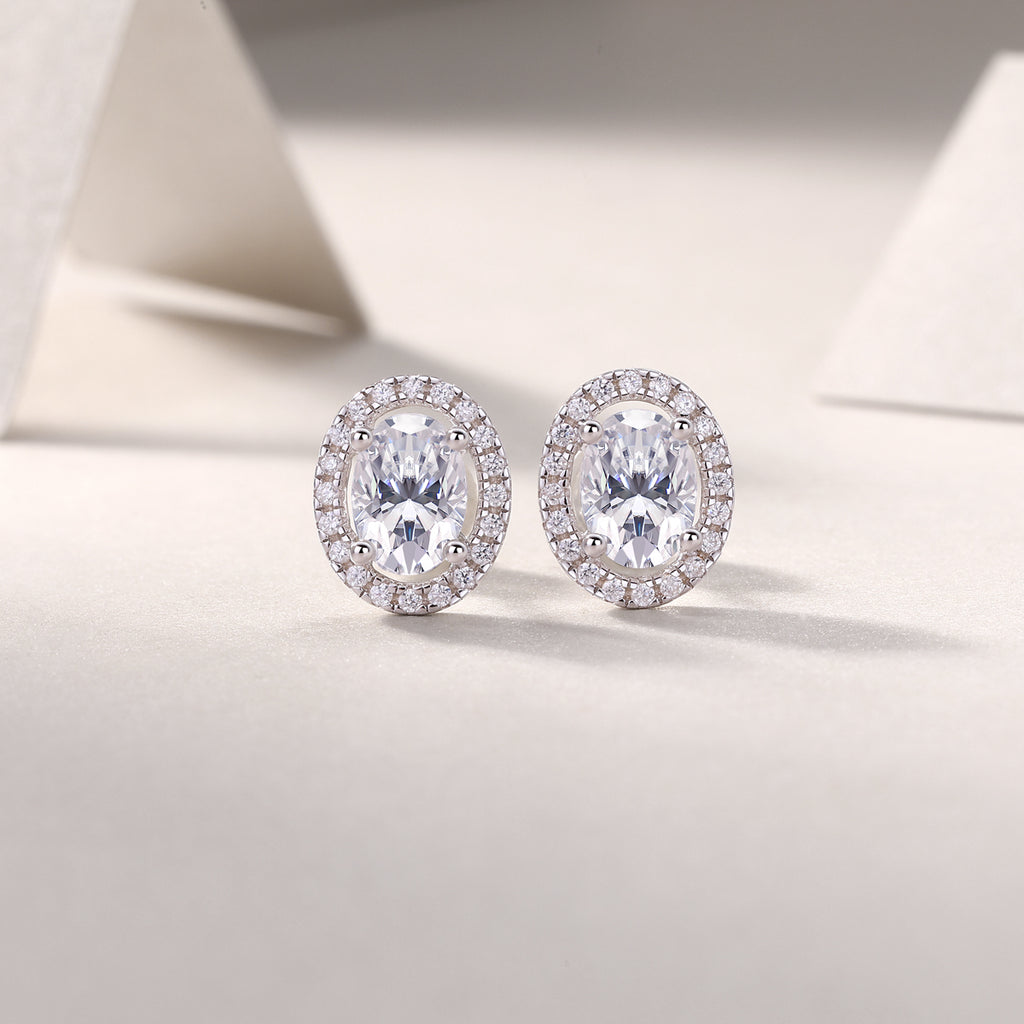 The Imperial Moissanite Studs — Platinum Plated