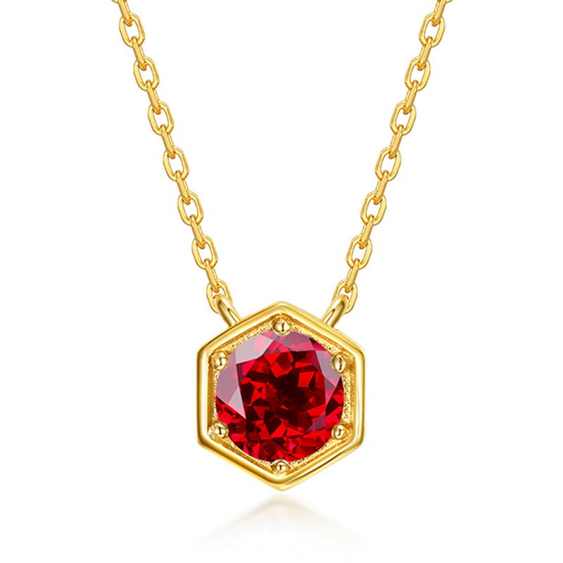 Twelve Birthstone S925 Silver Simple Necklace