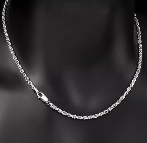 S925 Sterling Silver Plated Chain Necklace For Men