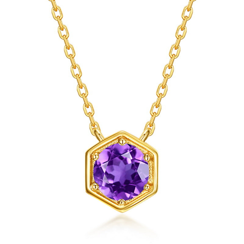 Twelve Birthstone S925 Silver Simple Necklace