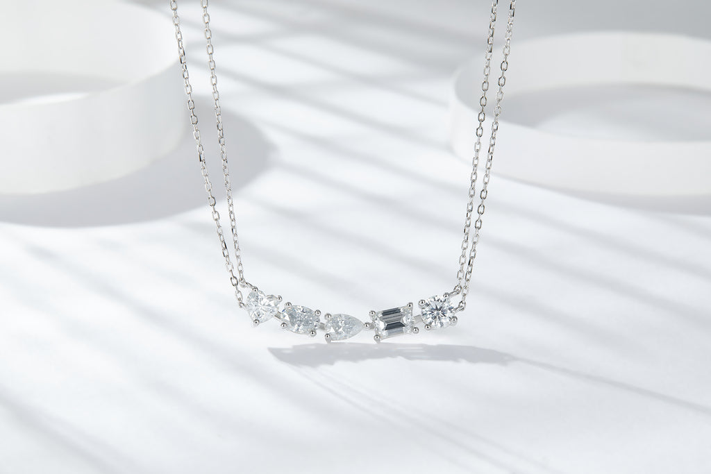 The Galaxy Moissanite Pendant — Sterling & Platinum