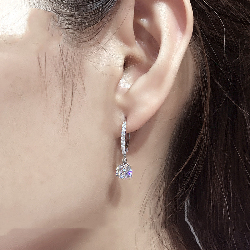 The Pear Drop Diamond Earrings — Sterling Silver