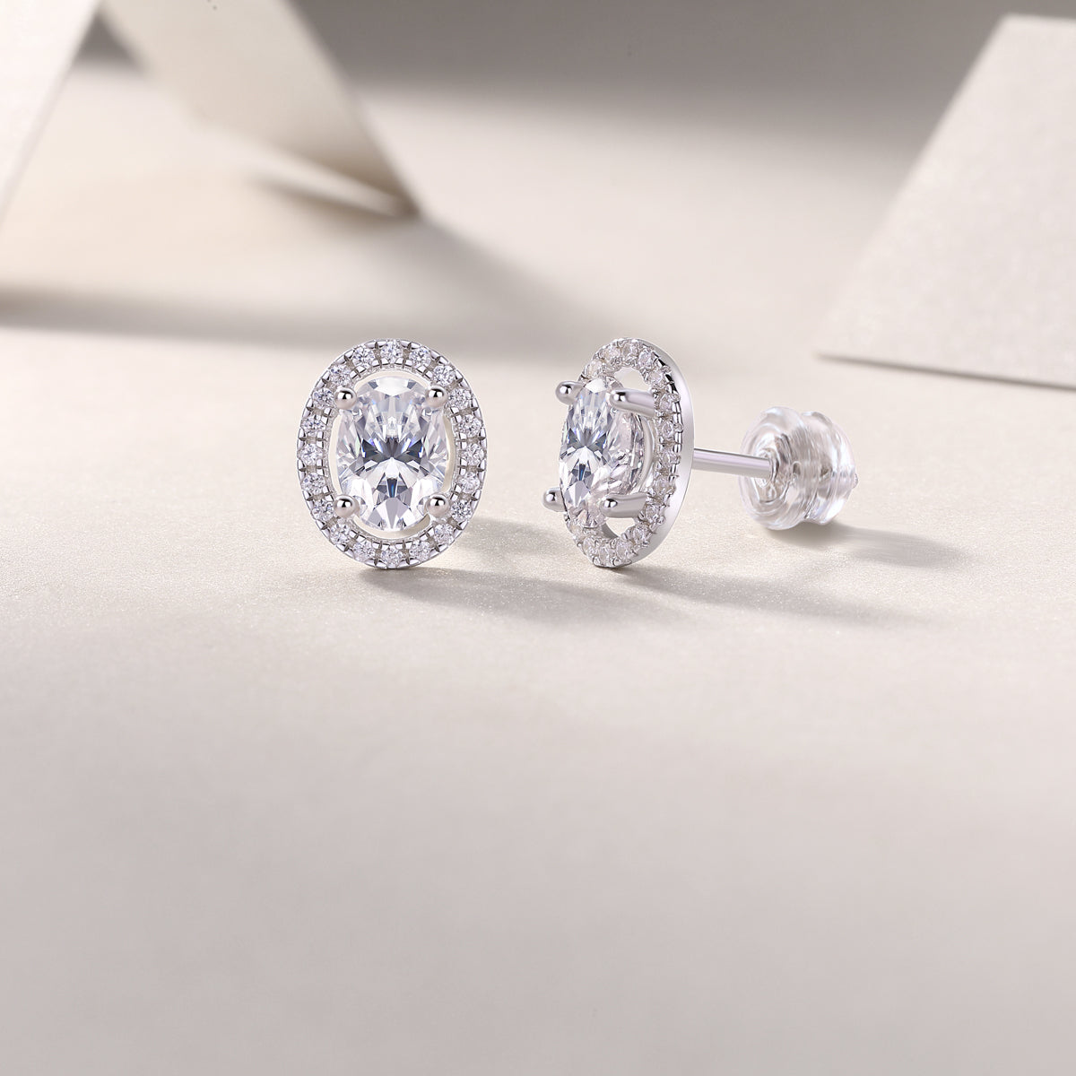 The Imperial Moissanite Studs — Platinum Plated