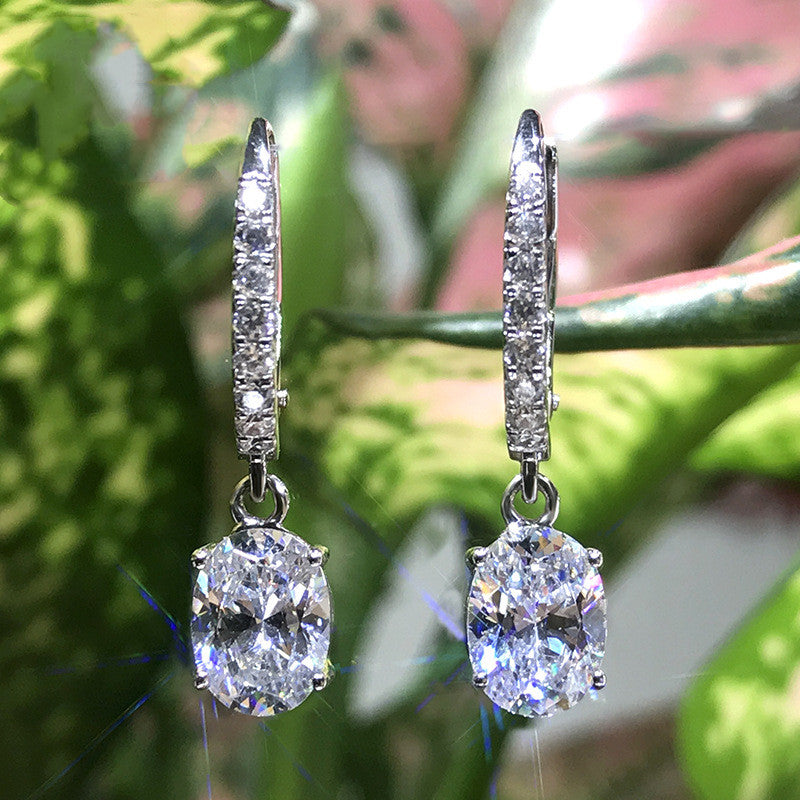 The Pear Drop Diamond Earrings — Sterling Silver