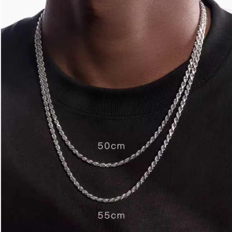 S925 Sterling Silver Plated Chain Necklace For Men