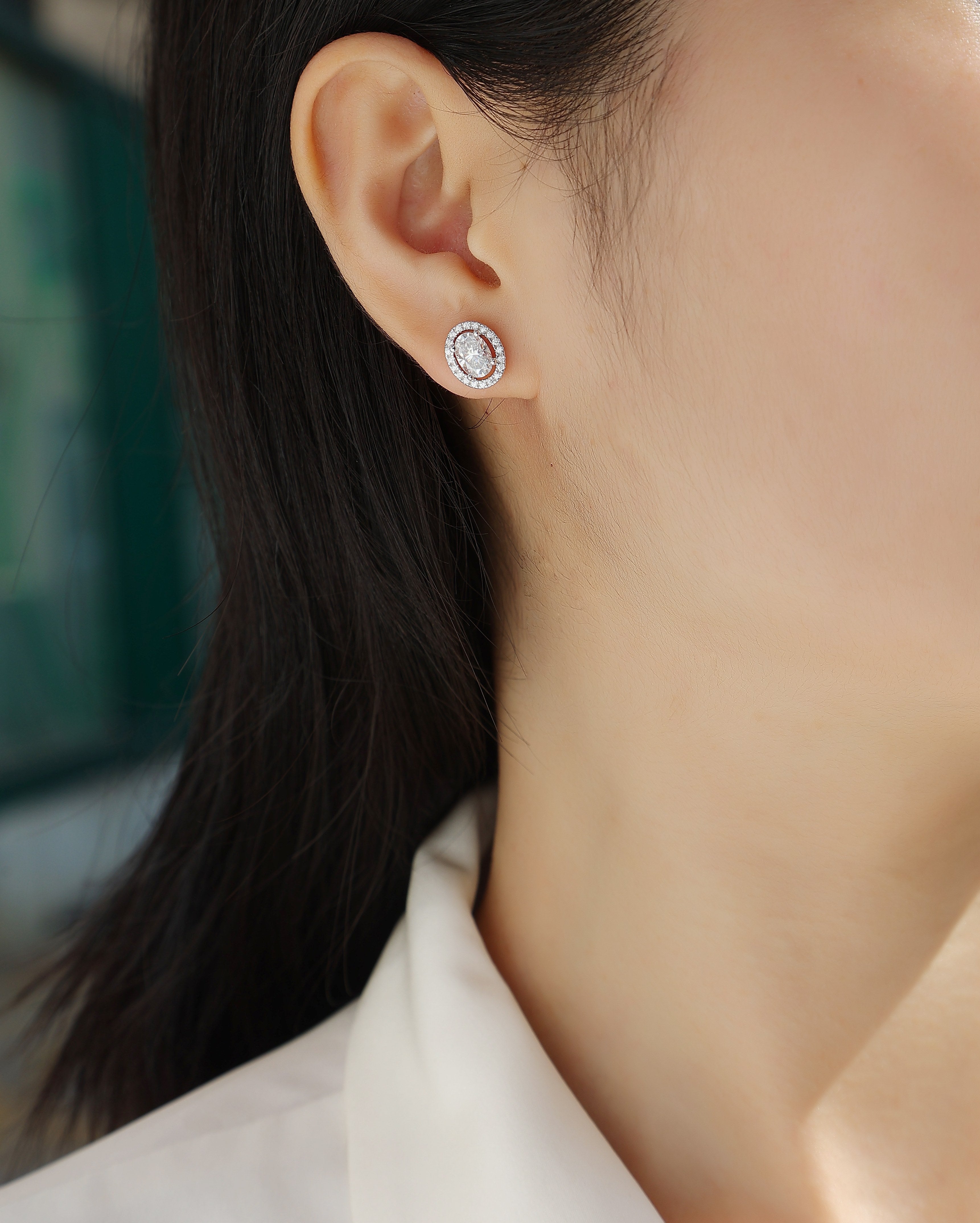 The Imperial Moissanite Studs — Platinum Plated