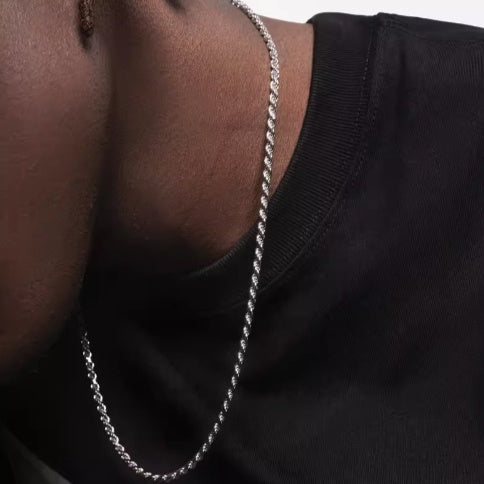 S925 Sterling Silver Plated Chain Necklace For Men