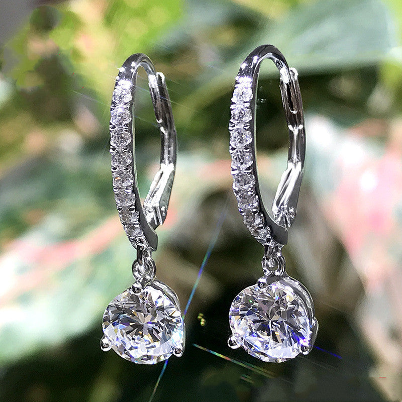 The Pear Drop Diamond Earrings — Sterling Silver