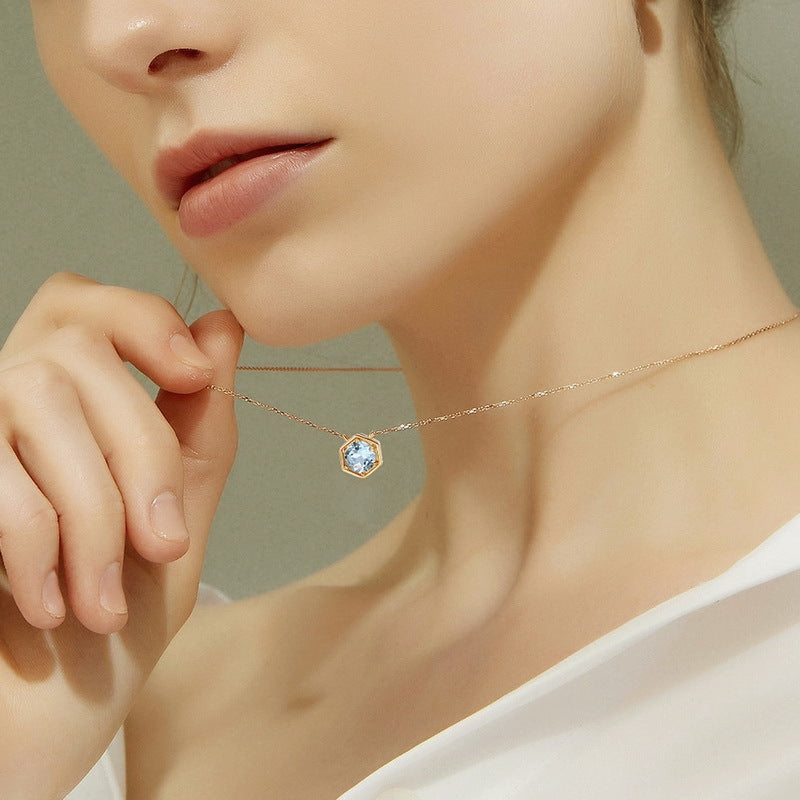 Twelve Birthstone S925 Silver Simple Necklace