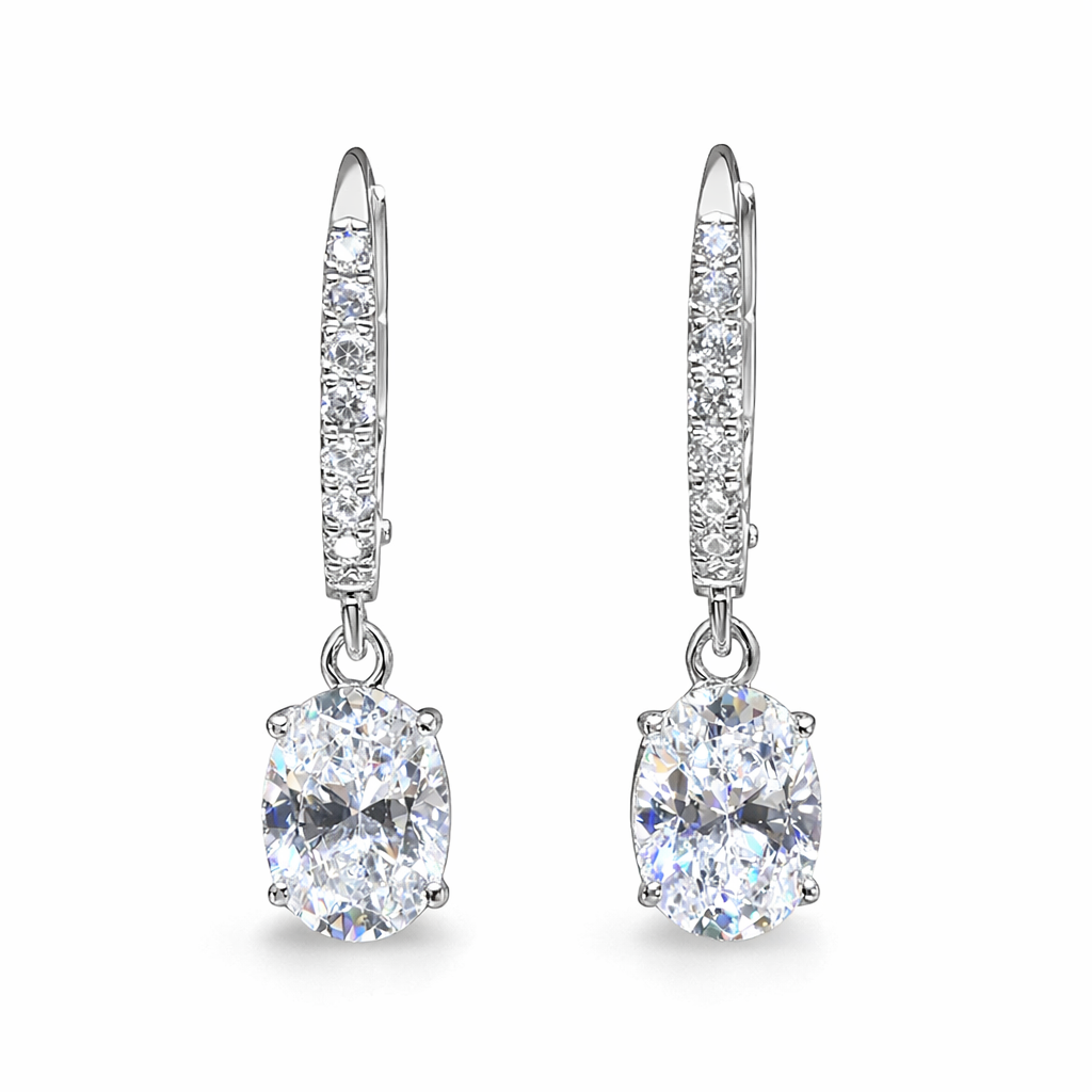 The Pear Drop Diamond Earrings — Sterling Silver